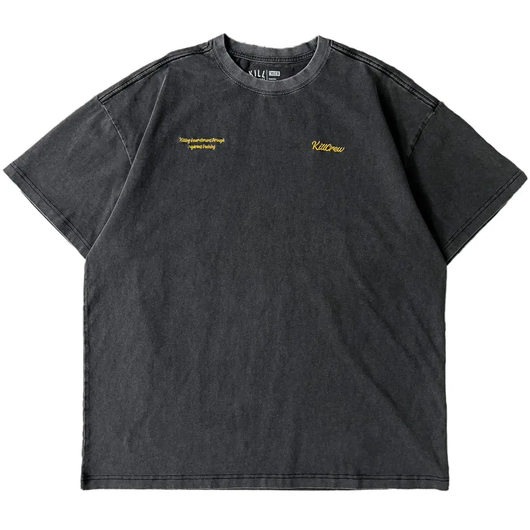 Kill Crew Oversized Lux T-Shirt Menswear Top Loose Relaxed Fit Soft Vintage Man Tshirt Streetwear