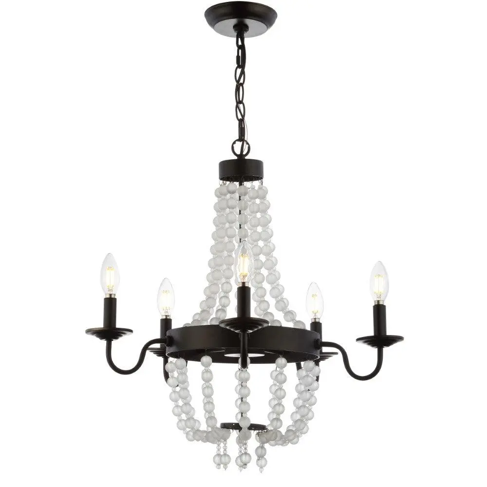 JONATHAN Y Nova 21.5" Acrylic Beaded LED Chandelier, Led Lighting, Light Fixture