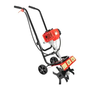 ZN-8001 Mini Gasoline Tiller 52CC 1.9KW 36cm Cultivation Width for Field Greenhouse Orchard Tea Garden Weeding Cash Crop Planting Easy Start