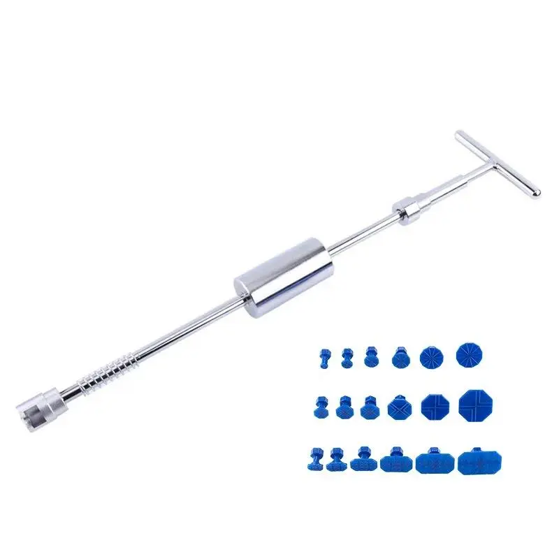 The car dent repair tool set, Car Repair Tools, Automotive repair tools, Auto Repair Supplies, DIY dent repair without painting, equipped with sliding hammer and 18 suction cups, easy to remove car body dents, suitable for car lovers 11cm Car Dent Remover