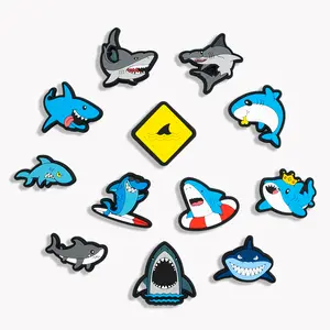 Shark animal Shoe Charms Sea Animal 12PCS PVC Ocean Clog Pins Accessories Party Favors Birthday Gifts Holiday Decoration for Boys Women Girl
