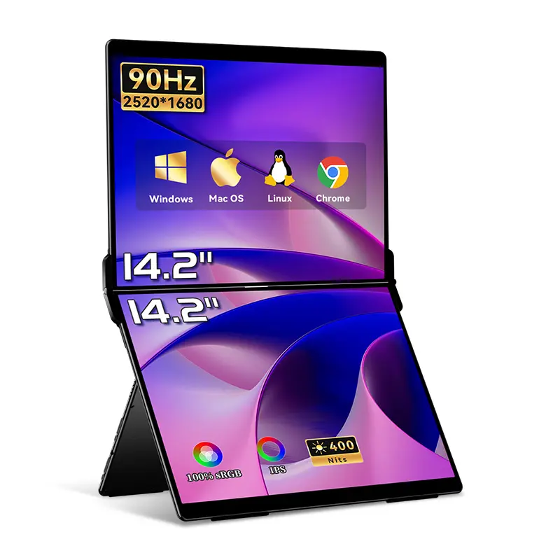 EHOMEWEI X1 Air extra monitor 14.2 Inch 2.8K IPS Display 90Hz Dual-Screen Portable Monitor 400 Nit Brightness 100% sRGB for MacOS iPhone