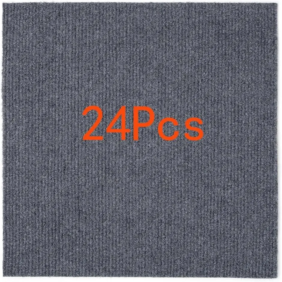 Self Adhesive Carpet Floor Tile, Easy-to-Peel-and-Stick Tile for Home & Party Use, 12 Tiles/12 sq Ft