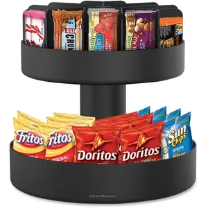 Hammermill EMSSNACKCARBLK 2 Tiered Breakroom Snack Organizer - Black