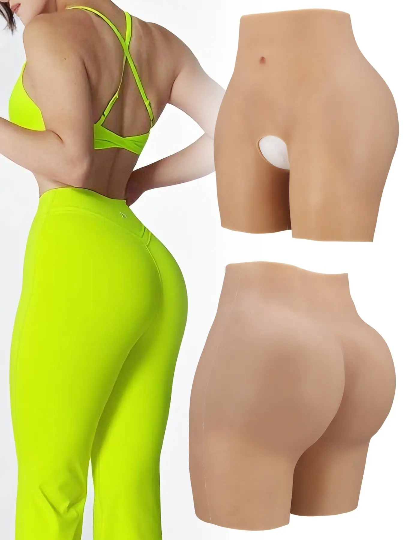 European And American Style Silicone Padded Butt Lift Shorts, Thickened Waist And Hip Shaping Pants For Ideal Buttocks Shapewear