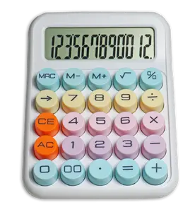 VICTOR® Sum Buddy Desktop Office Calculator – Battery Powered, 12-Digit Display, Large Buttons, Pastel Colors, Calculator with Display