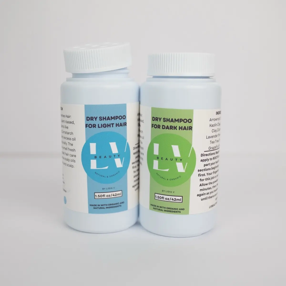 Natural Dry Shampoo for Dark or Light Hair with Plant-Based Ingredients