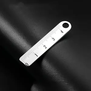 2-Pack Stainless Steel Keychain Rulers, Durable Mini Accurate Measuring Tools for Office & School Use, Portable Metal Rulers with Thickened Design