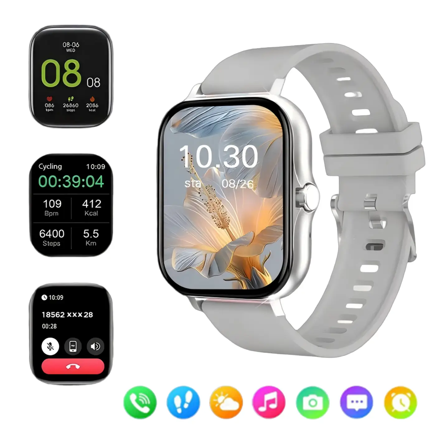 Multifunctional Smart Watch 8 Cyber Products Line Stylish Digital Sports Watch for Women & Men 1.83-inch TFT Display Bluetooth Call Message Reminder i