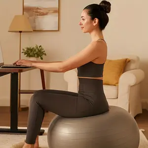 Yoga Ball Exercise Stability Ball with Pump, Large Fitness Ball for Core Strength, Outdoor Sports, Balance Training, Home Workout Equipment, Home Gym