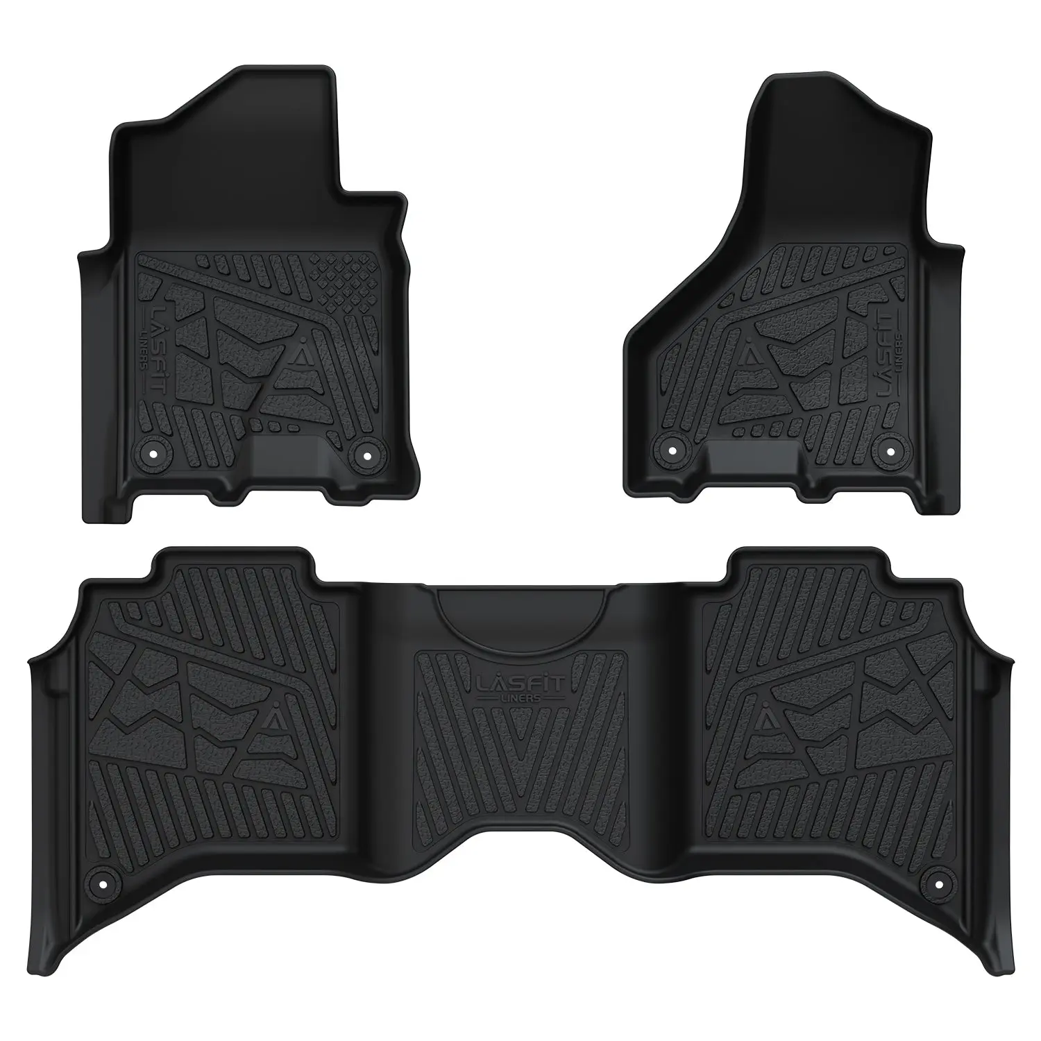 Lasfit Car Floor Mats - Auto Interior Accessories, All Weather Truck Accessories for 2019-2026 Ram 2500, 3500 Crew Cab (Exclusively for Models Without Power Take-Off (PTO) Kit), Car Foot Mats, Car Accessories