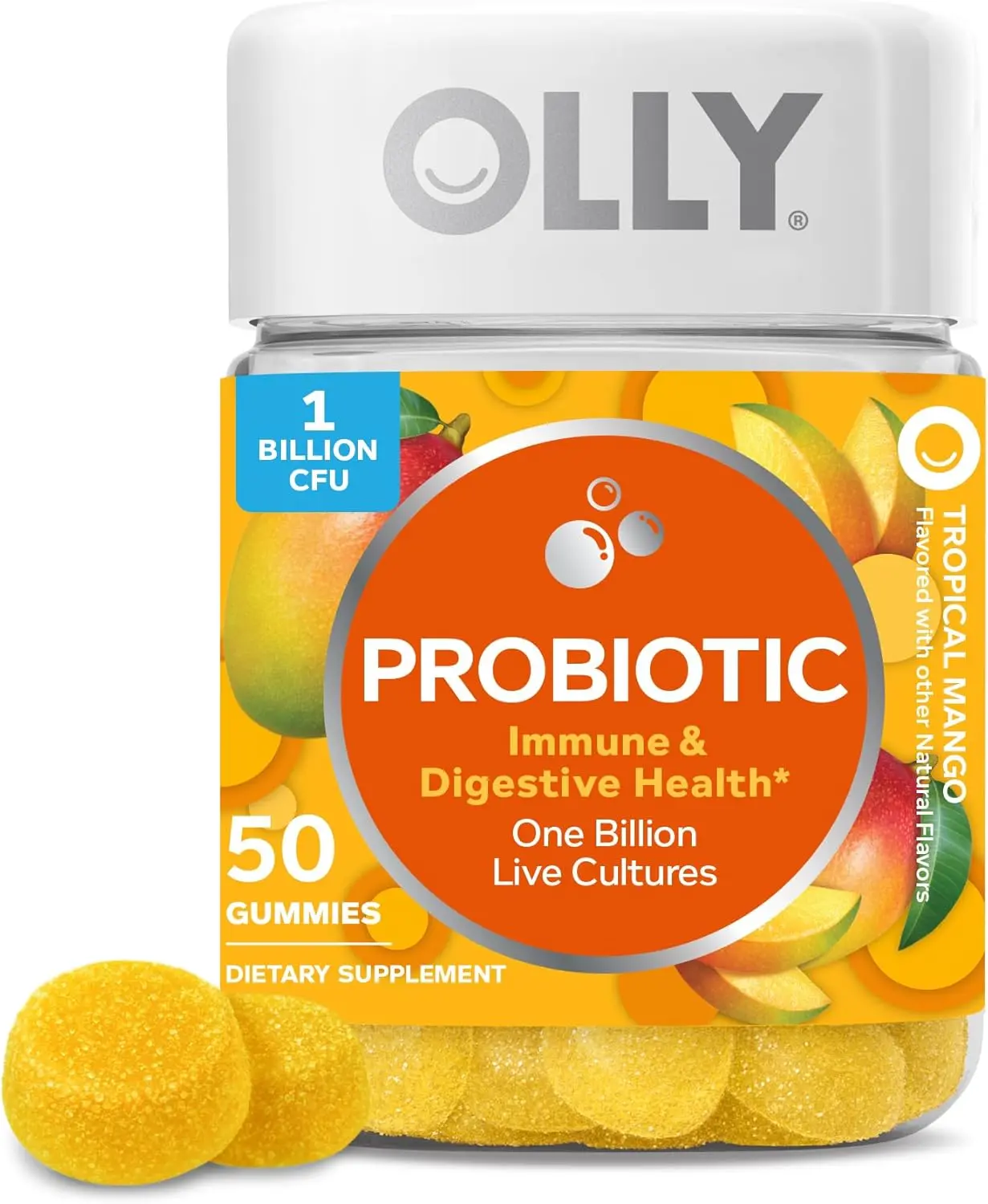 OLLY Natural Probiotic Gummy - Immune System Support, Digestive Health Support, Healthcare