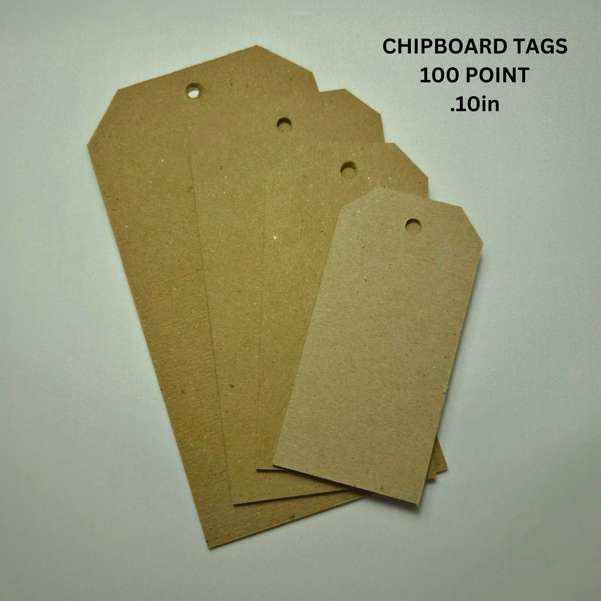 Chipboard Tags 100 Point Thickness – .100" Thick Heavy-Duty Kraft Brown Tags for Journaling, Scrapbooking & DIY Crafts