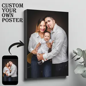 Upload Your Image/Photo, Custom Natural Wood Framed Poster, Personalized Canvas Prints For Lover Couple, Family, Pets, Friends, Weddings, Anniversaries, Ideal Gift For Bedroom Living Room Corridor, Wall Art, Wall Decor, Home Decor, Wall Decor