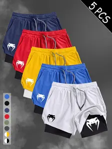 Men's Regular Fit Snake Head Print Gym Shorts, Fitness Shorts, Workout Impact Shorts, Athletic Sports Shorts, Casual Breathable Comfortable Shorts for Gym Workout Running, Men's Sport & Outdoor Clothing for Summer