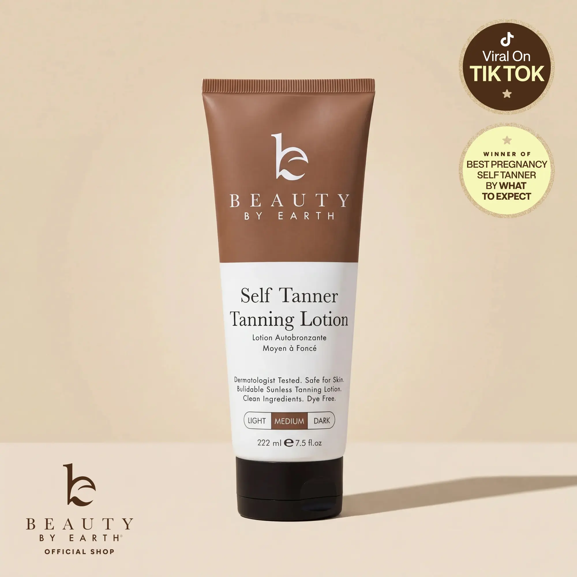 Beauty by Earth Self Tanner Body Lotion - Best Gradual Natural Bronzed Sunless Hydrating Streak Free Tanning Glow Made in USA, Vegan Cruelty Free Pregnancy Safe
