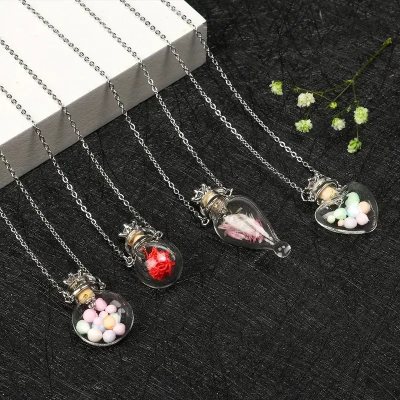 Openable Glaze Vial Pendant Necklace Water Drop Heart Steel Chain Keepsake Jewelry Gift Perfume Mini Bottles Jewellery Necklace Openable Glaze Vial Pendant Necklace Water Drop Heart Steel Chain Keepsake Jewelry Gift Perfume Mini Bottles Jewellery Necklace