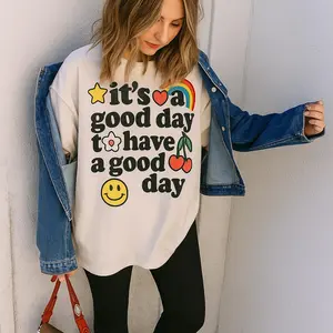 Retro Graphic Comfort Colors Tee, Positive Vibes Shirt, Aesthetic Smile T-Shirt, It's a Good Day Top
