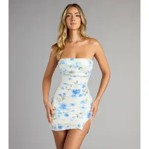 Afterparty Bloom Sequin Strapless Mini Dress