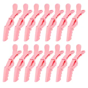 14 count Pink  Hair Clips for Styling Sectioning Large Pro Salon Hair Clips Barber for Coloring, , Sectioning Big Gator Clips Hair Styling Accessories for Women Men Girls