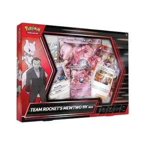 Pokemon TCG Team Rocket's Mewtwo ex Box - Includes Foil Promo Card, 2 Foil Cards, Oversize Foil Card, Photo Sticker, 4 Booster Packs & Code Card for TCG Live