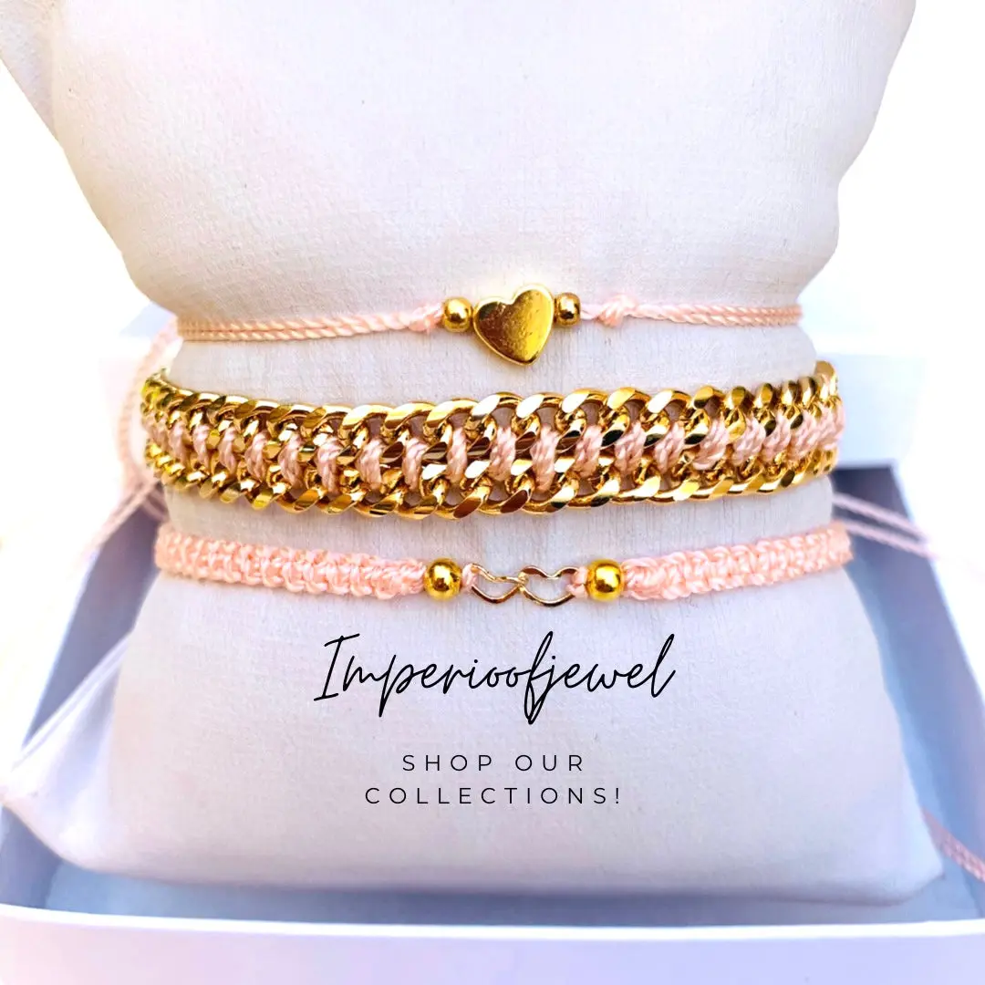 Blush Pink Handmade Set - 3 Pcs 100% High Quality Yarn Colorful Metallic Bracelets & Bangles, Fashion Costume Jewelry Accessory