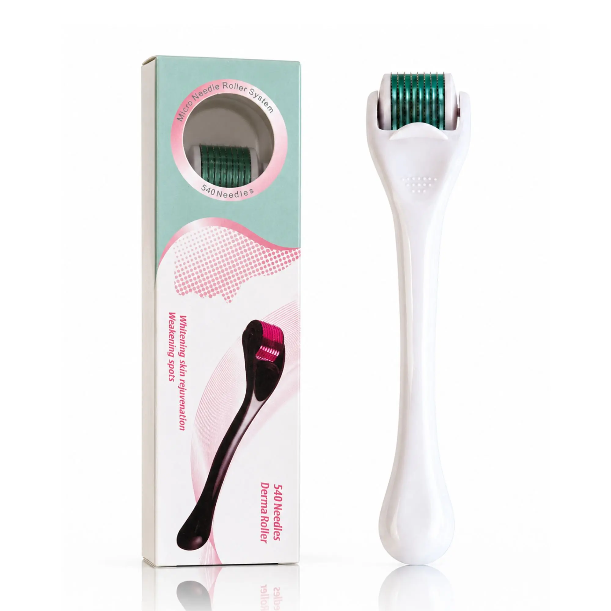 560-Needle Derma Roller 0.25mm for Men & Women – White Microneedling Skin Care Tool for Smoother-Looking Skin, Facial Care & Beauty Routine Use
