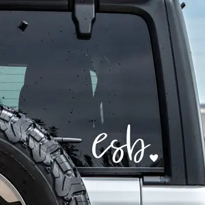 Monogram Car Decal, Vinyl sticker, waterproof, Laptop decor, Personalized Yeti Car Decal, Small gifts, friends, initial decal for cars L