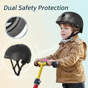 Nattork Kids Multi-Sport Helmet, Dual Safety ABS-EPS Impact Protection, Adjustable Dial Headgear, 11 Vented Holes, Removable Washable Liner with Extra Pad, for 4-12 Age Group, Scooter/skate/Bike Use, Birthday Holiday Gift
