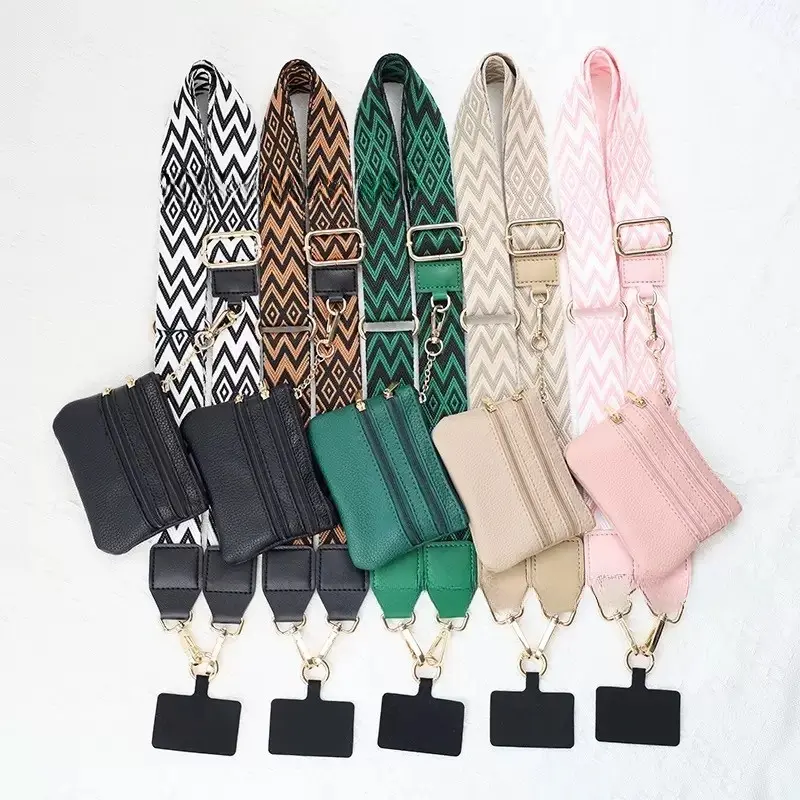 5 colors of retro striped mobile phone crossbody strap, Phone Accessory, multi-functional and adjustable, can be used for mobile phone pendant, backpack pendant, suitable for gifting to your girlfriend, Adjustable Phone Lanyard