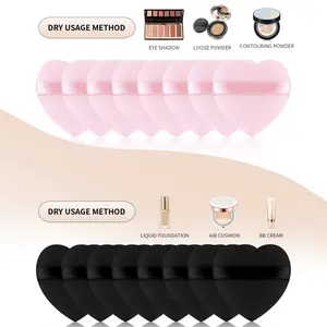 16-Piece Heart-Shaped Velveteen Makeup Sponge Set, Ultra Soft Dry/wet Use, Fits Loose Powder, Foundation, Bb Cream, Blush, Setting Powder Sponges, Makeup Powder Puff