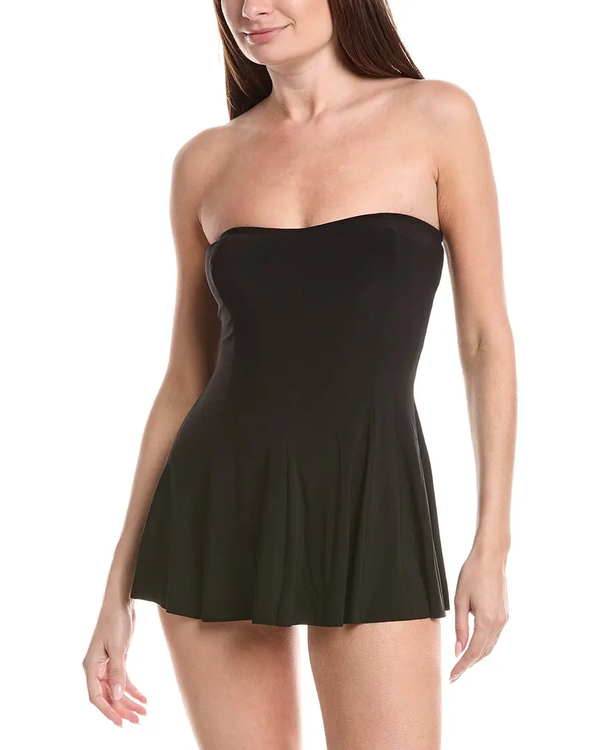 Norma Kamali Strapless Flared Swim Dress