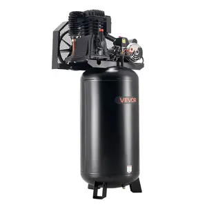 【DealsForYouDays】【DealsForYouDays】 VEVOR 60 Gallons Heavy-Duty Air Compressor, 5HP 12 SCFM at 90PSI Air Compressors Max 145PSI Pressure, Oil-Lubricated Compressor Tank for Industrial Manufacturing, Large Workshops (230V 60Hz, No-Plug)dealsforyoudays