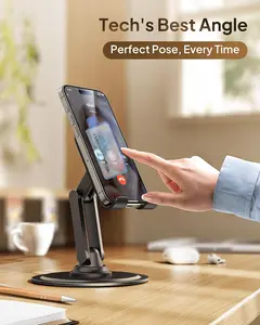Ioss, tMaary Cell Phone Holder Height and Angle Adjustable Cell Phone Holder, Universal Holder for Leisure, Business, Office, Home with Anti-Slip Base and Convenient Charging Port Fits All Smart Phones Cellphone Smartphone Stand Mount