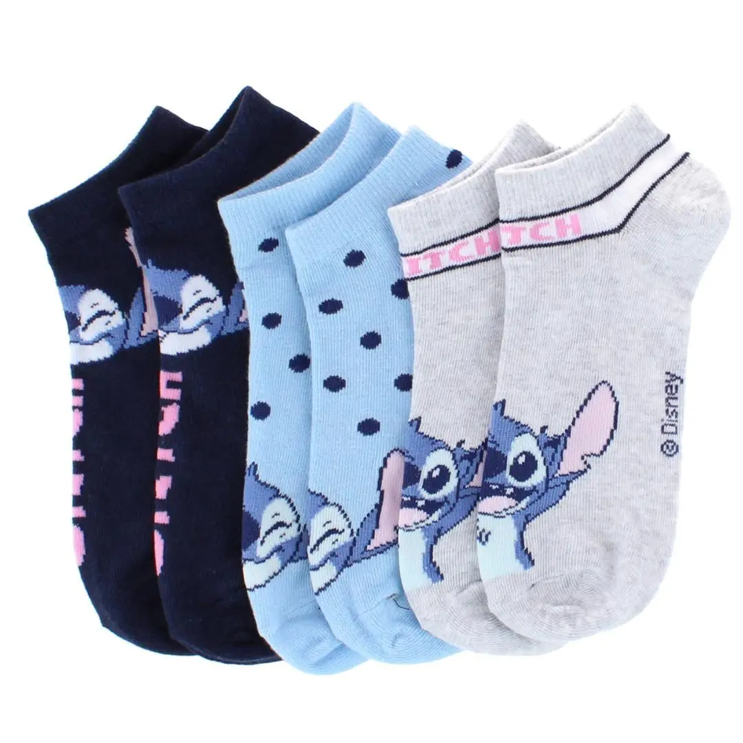 Textiel Trade Women's Disney Lilo & Stitch Sneaker Socks (3 Pair), Novelty Socks, Alien, Everyday