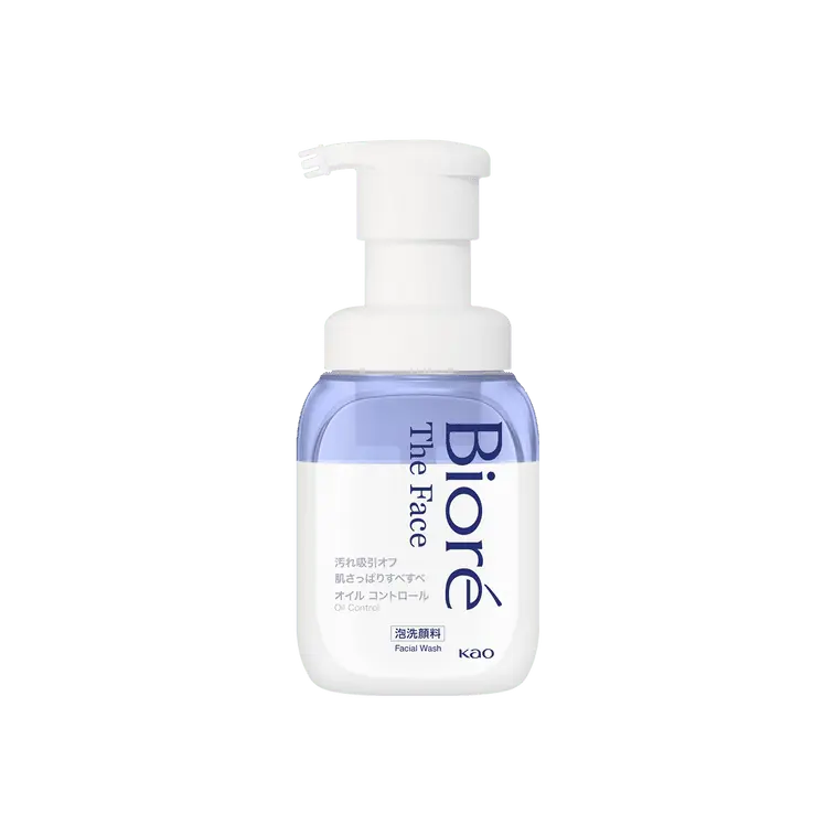 Biore Foam Mousse Facial Cleanser - Oily Skin Oil-Control Face Wash with Pump Dispenser, 150ml for Daily Fresh Care, Easy One-Pump, Oil-Control Finish