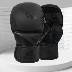 Baisenna MMA GLOVES 7oz Sparring Gloves for Heavy Sparring Pad Work & Grappling with Extra Padding & Open Palm Flexibility