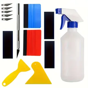 14Pcs Window Tint Installation Kit with Spray Bottle, Vinyl Squeegees, Film Scrapers, Safety Knife & Replacement Blades, Handheld Sprayer Kit - Car Glass Protective Film Application Tools Set