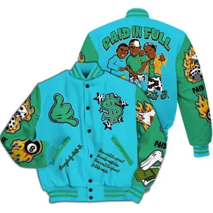 Chunky Dunky Match Varsity Jacket, Paid In Full Inspired Bomber, All Over Sneaker Streetwear Style, Collector Fashion Gift