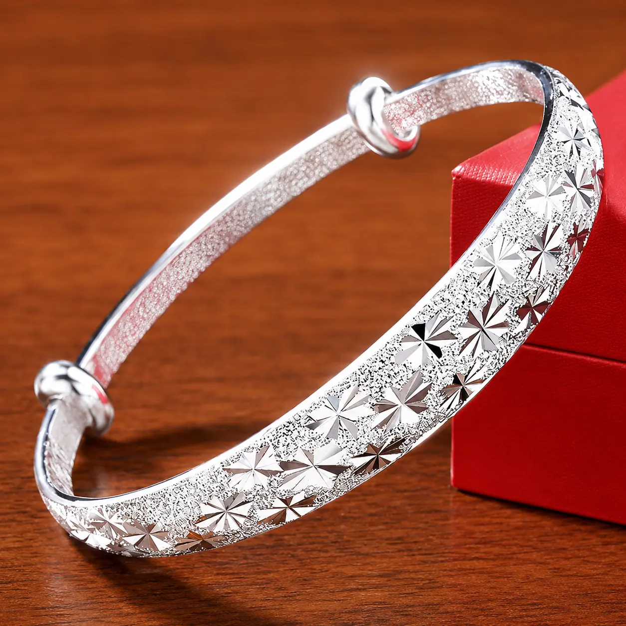 925 Sterling Silver Original Romantic Gypsophila Star Bangles For Women Fashion Bracelets Party Wedding Accessories Jewelry