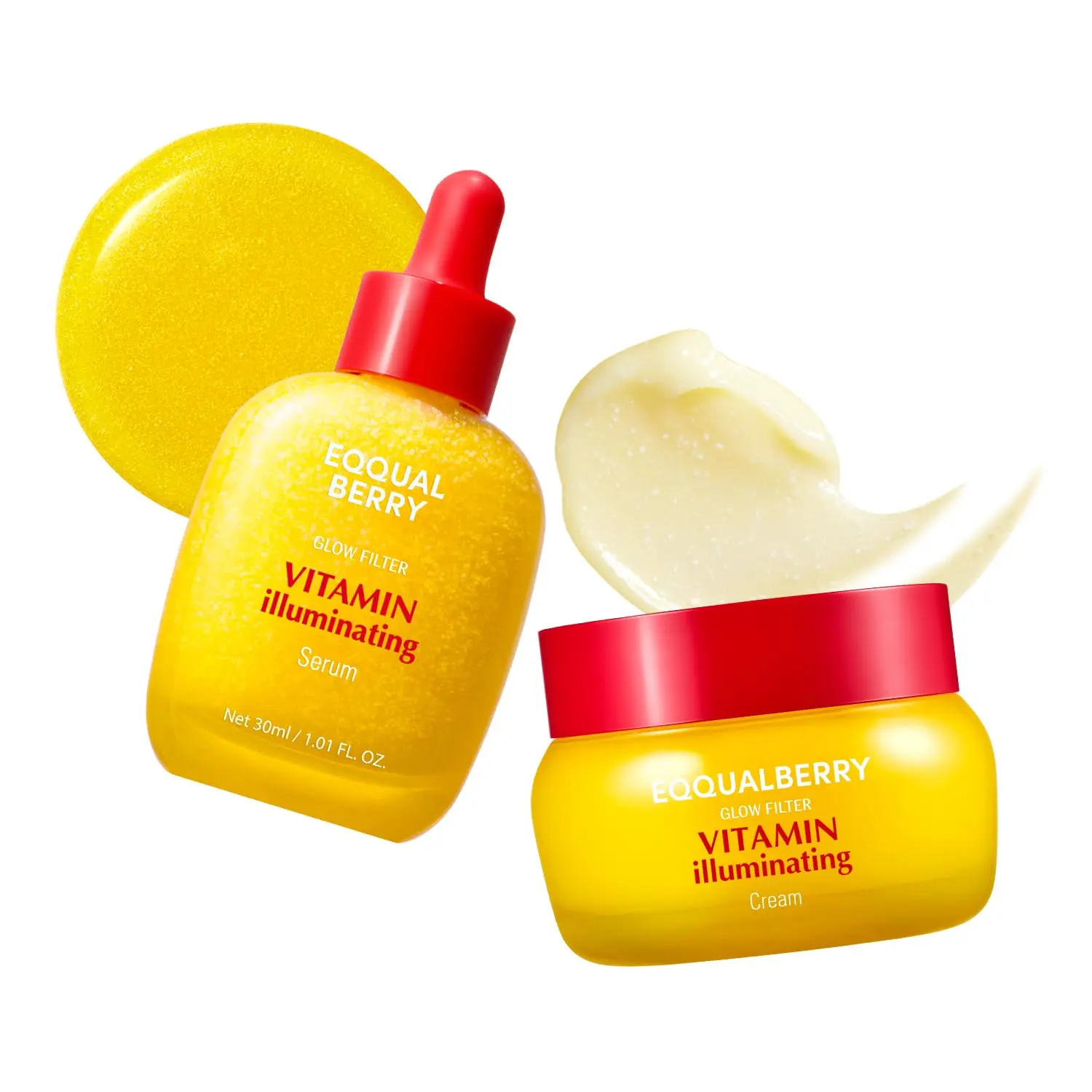 Radiance Serum & Cream Set with Vitamin C & Hyaluronic Acid for Skin Repair & Dark Spots, Hydrating Moisturizer Duo for All Skin Types, Nourishing, Dark Spot Remover