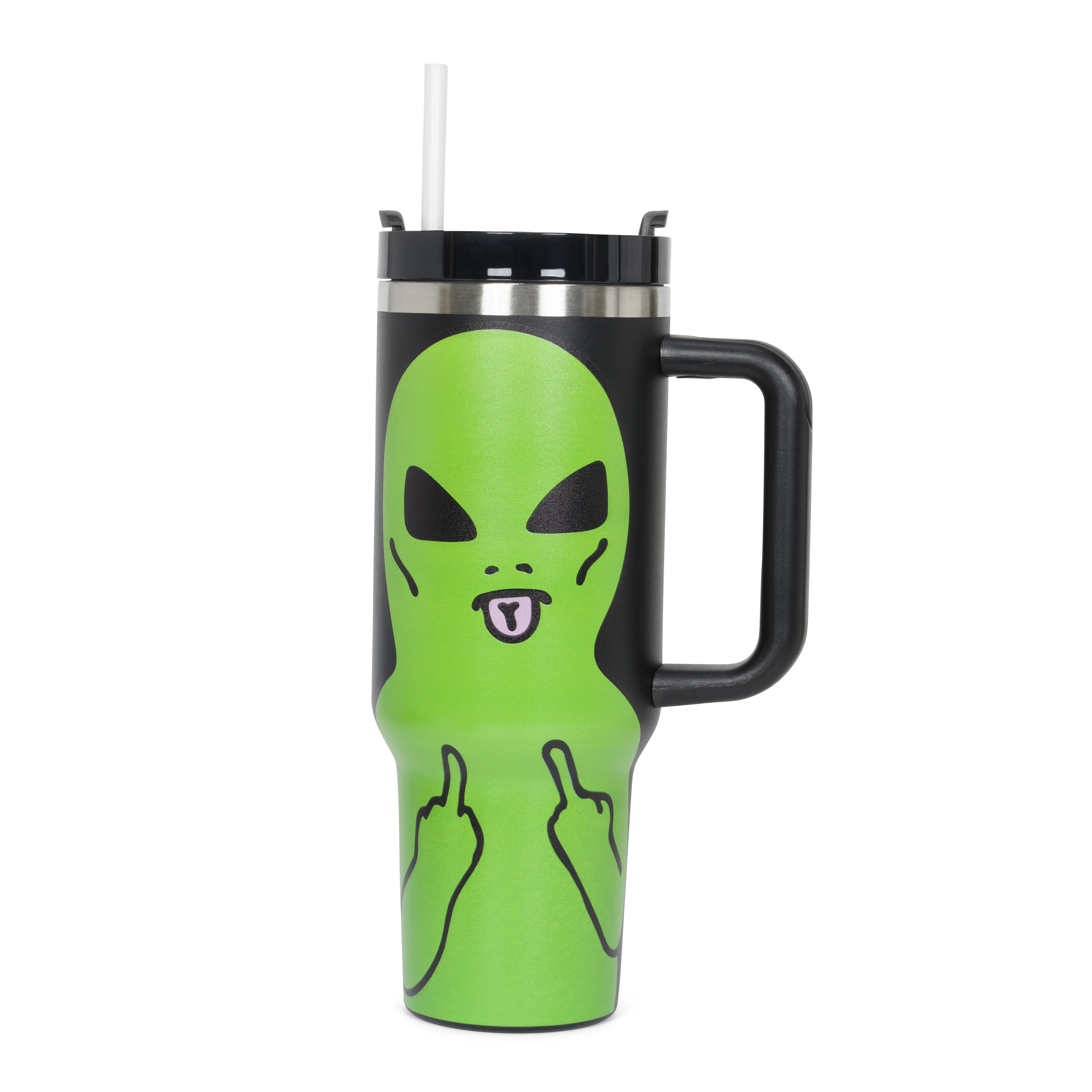 Lord Alien Themed 40oz Double-Walled Insulated Tumbler - Portable, Heat Resistant, Cold-Kept Mug for Kitchen Drinkware, Hydration Challenge Use, Water Bottle