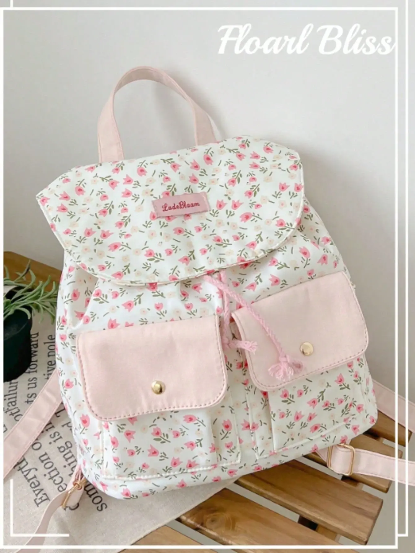 Brightly Colored Large-Capacity Pink Canvas Backpack - Fashionable, Versatile Backpacks for School for Women & Teens, Brightly Colored Backpacks