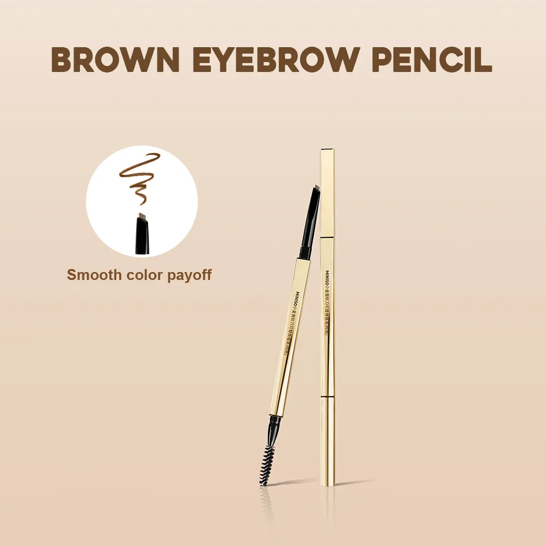 MINISO Ultra-Fine Tip Eyebrow Pencil, Waterproof, Long-Lasting, Smudge-Proof, Non-Fading, Authentic, Natural Brow Makeup for Students