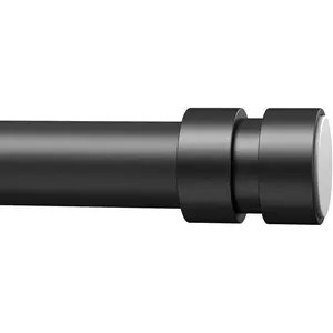 Tension Curtain Rod Adjustable 32 to 62 inch - Spring Tension Shower Curtain Rod No Drilling Non Slip, Matte Black