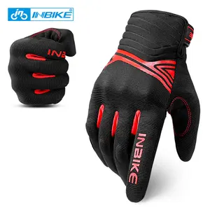 INBIKE Breathable Mesh Motorcycle Gloves Touchscreen with TPR Palm Pad Hard Knuckles Shockproof and anti-friction UV-protective cycling gloves