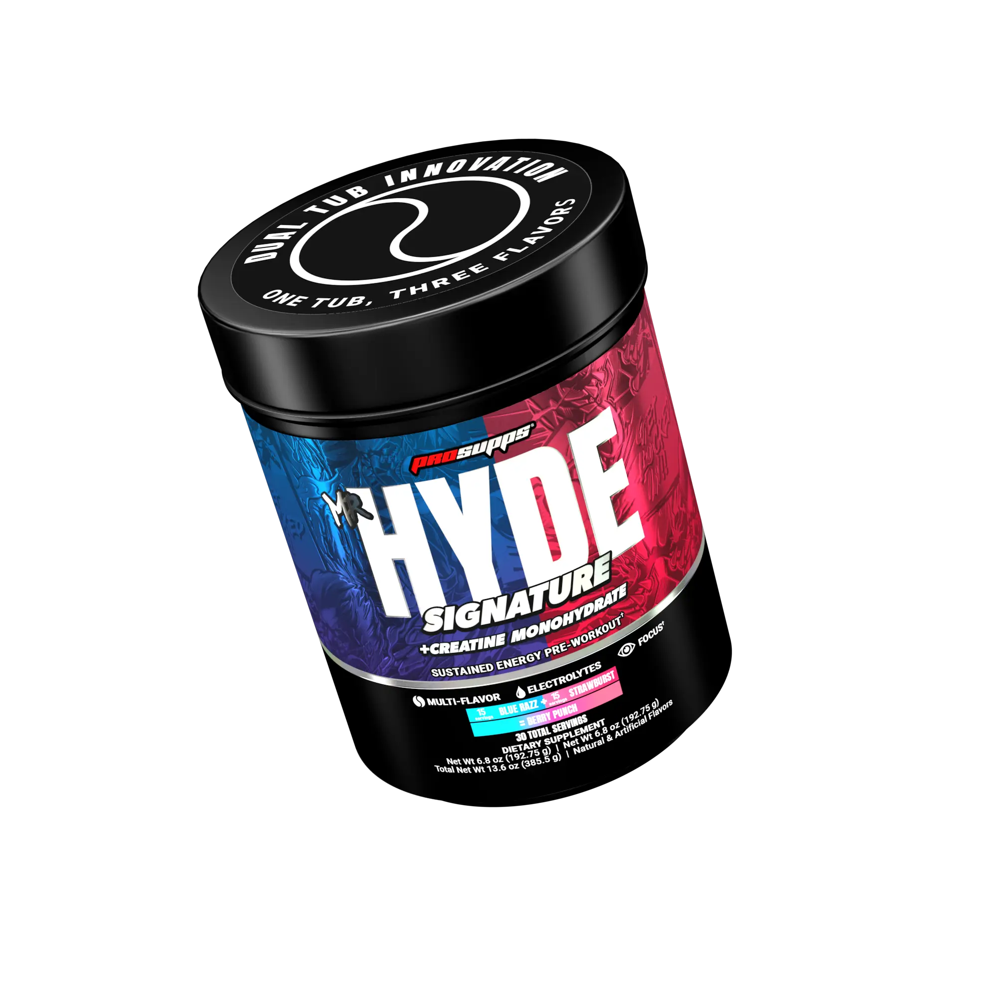 Mr. Hyde Signature Dual Tub Pre-Workout Mix-Berry Punch 15/15 Servings