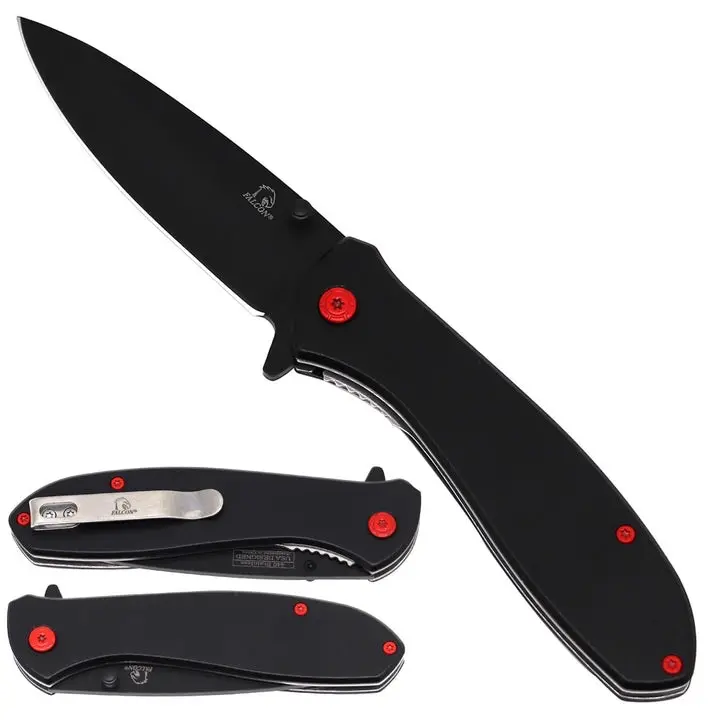 7” Pocket Knife Metal Outdoor Cutting Tool Emergency Belt Clip