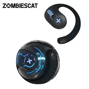 ZOMBIESCAT QCWS-B7 TWS Wireless Ear Hook Headphones with Small Coconut Ball Design, 2025 Bluetooth 6.0 Audio Earbuds, Stereo Headset for Music, Phone Calls & Sports, Comfortable Fit