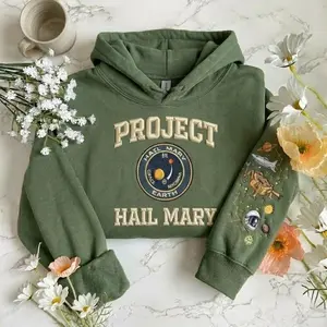 Embroidered Project Hail Mary Crewneck, Sci Fi Reader Gift Embroidered Sweatshirt, Bookish Lovers Clothing Gift